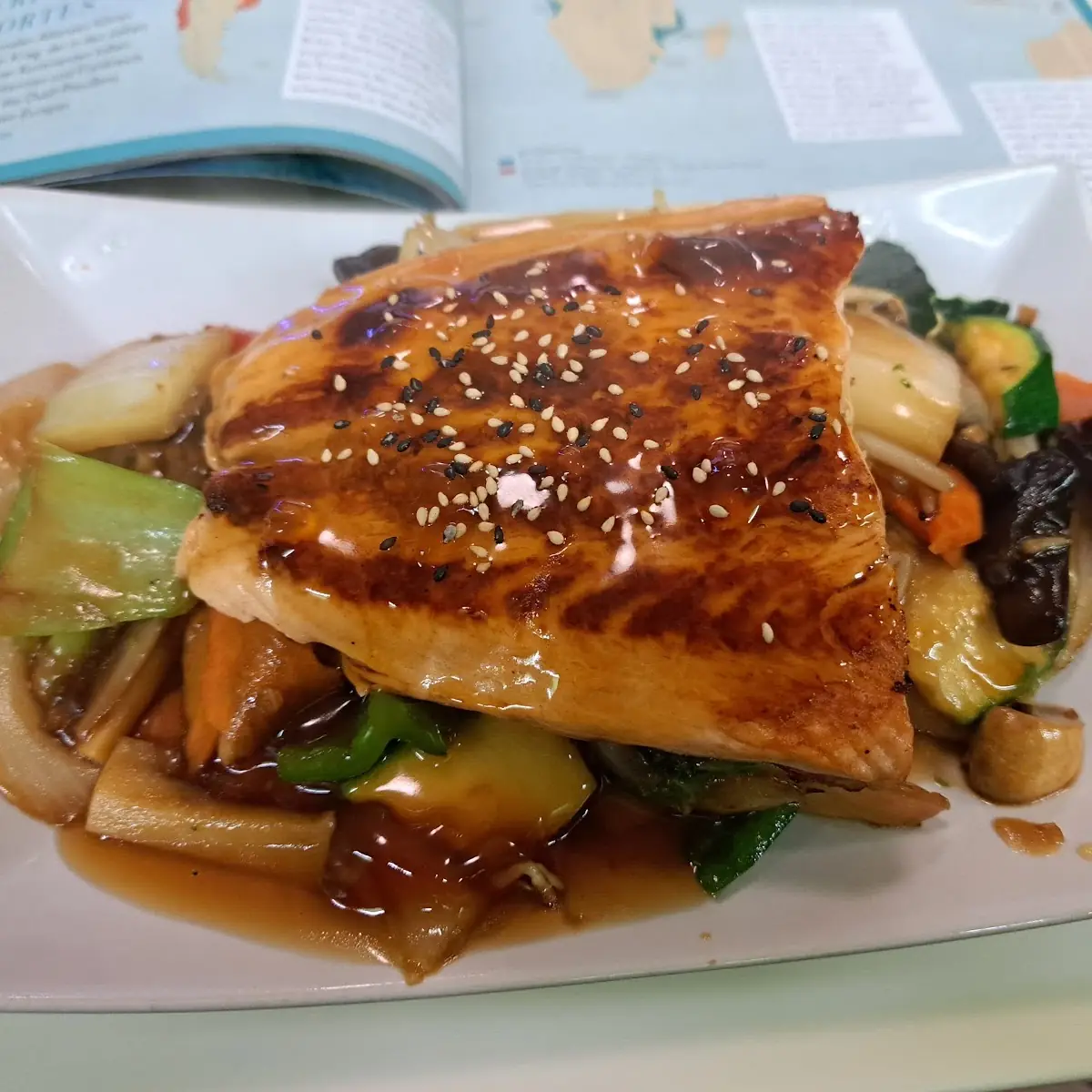 Lachs Teriyaki Mit Gemüse