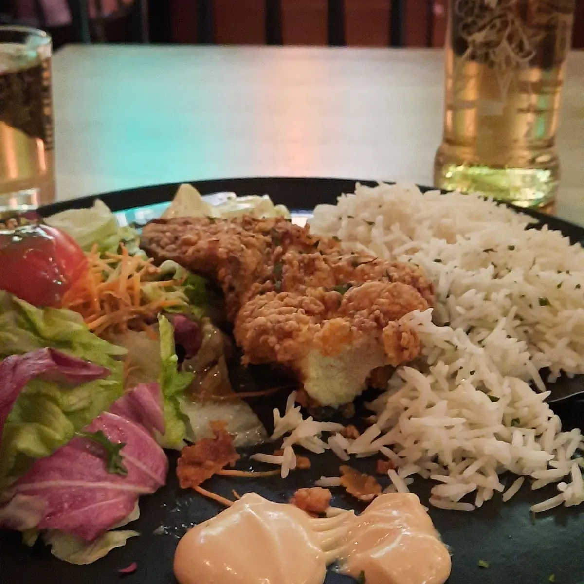 Crispy Chicken Mit Reis