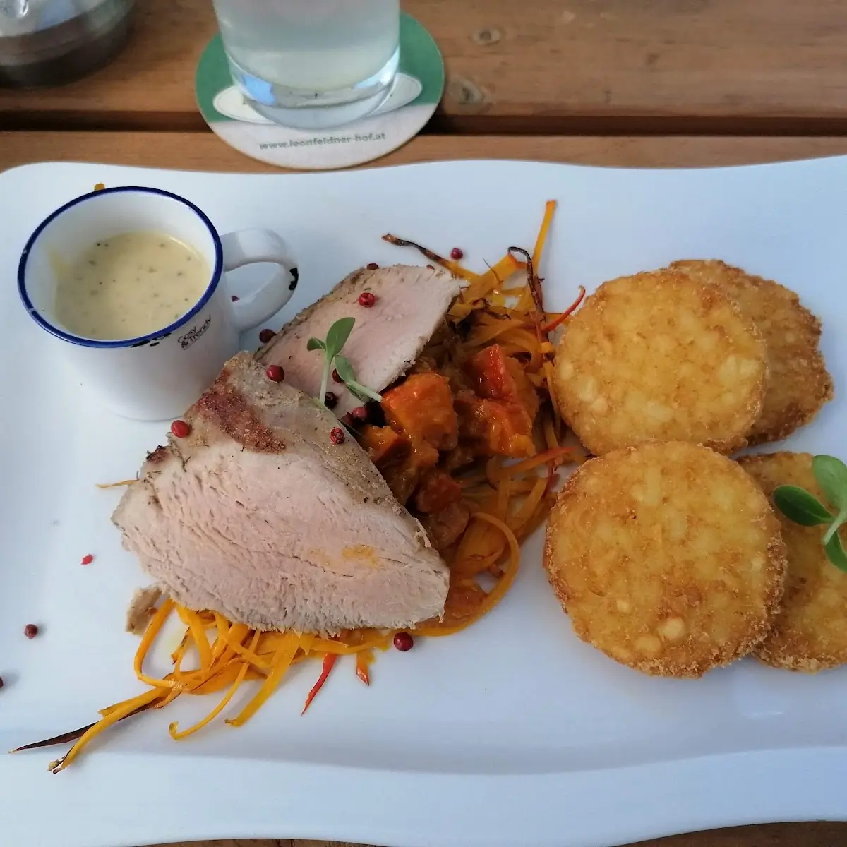 Schweinefilet Mit Kürbisnudeln Und Kartoffelpuffer