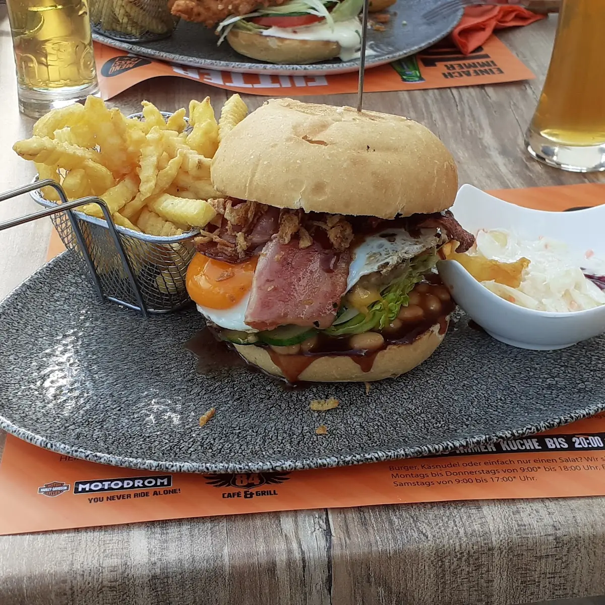 Texas Burger with Fries and Coleslaw