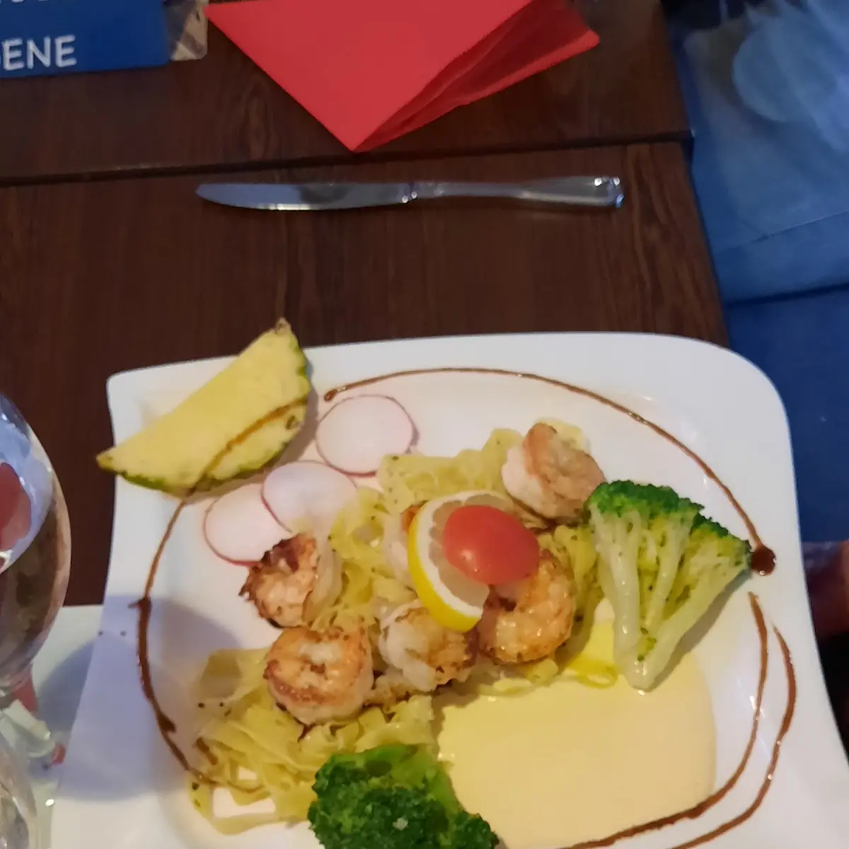 Garnalen Mit Bandnudeln