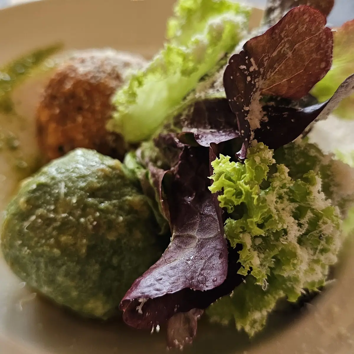 Paar Spinatknödel