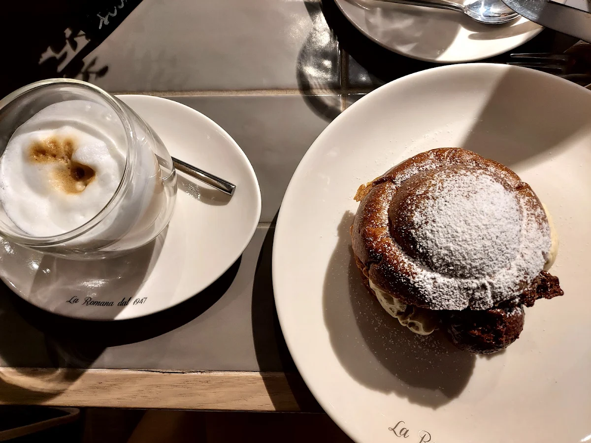 Cappuccino with Bread and Ice Cream Sandwich