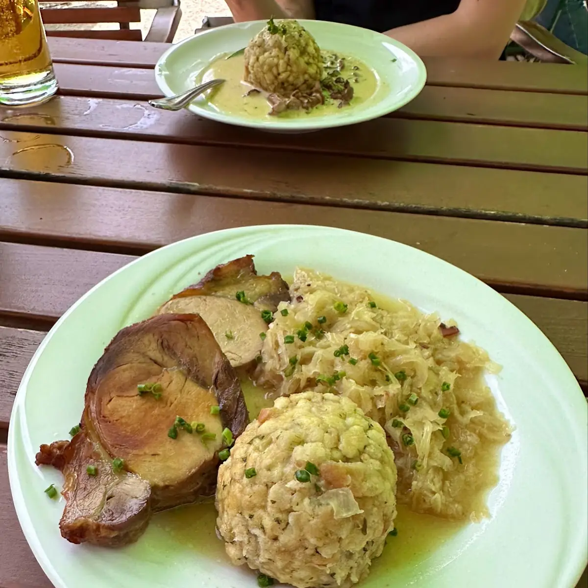 Roast Pork with Dumplings and Cabbage