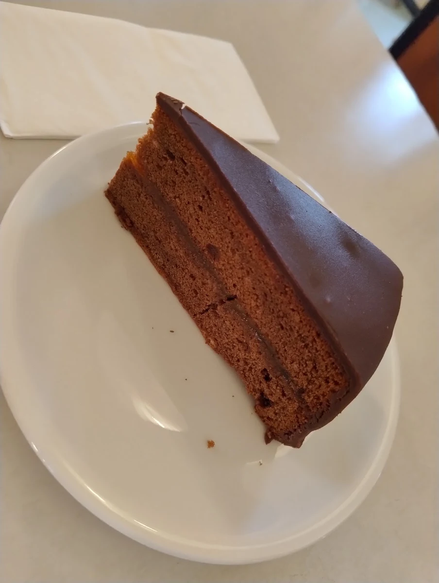 Sachertorte with Whipped Cream and Melange