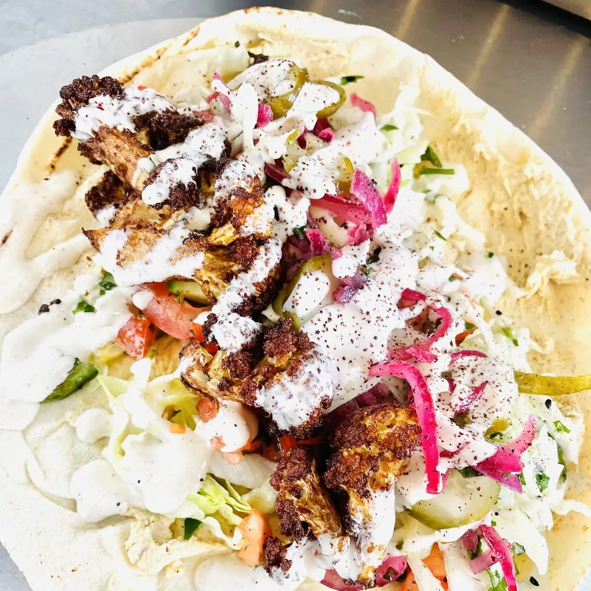 Hummus & Cauliflower Shawarma Wrap - Vegan
