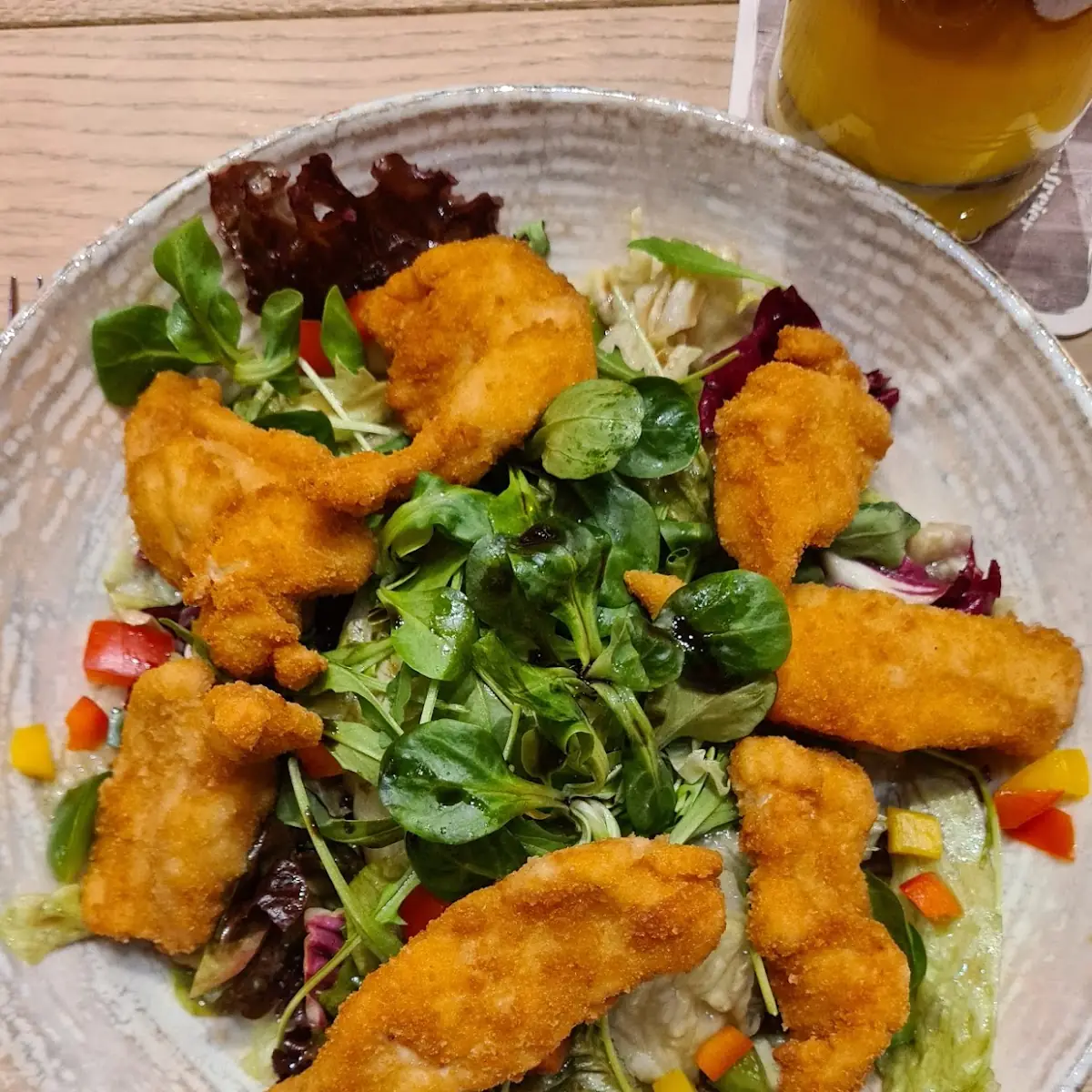 Salat Mit Gebackenem Hähnchen