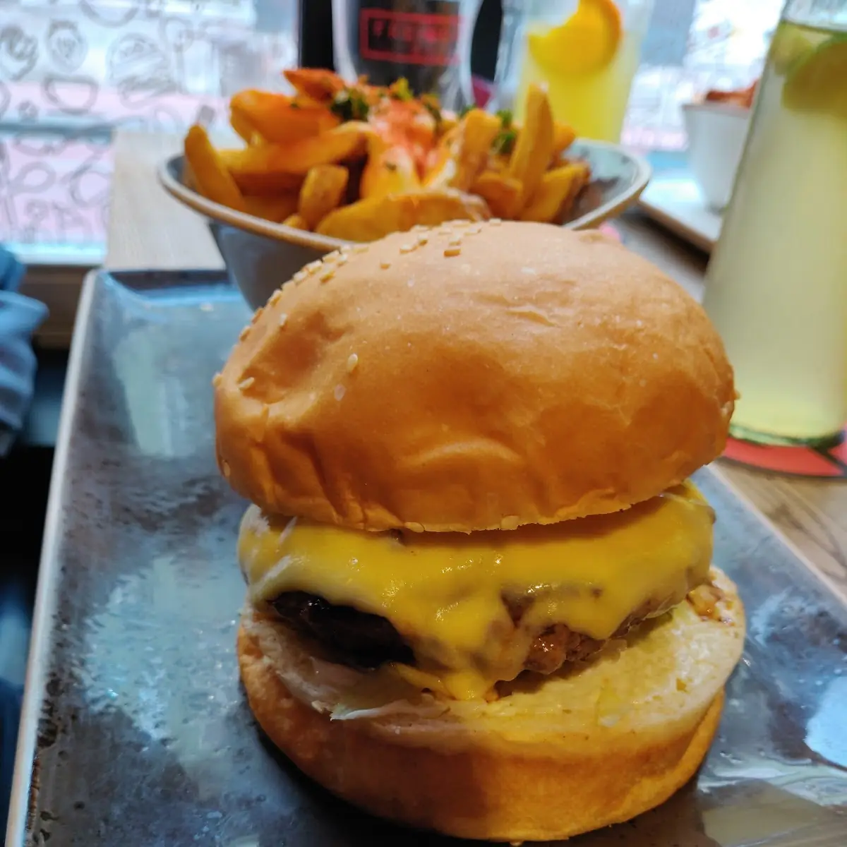 Cheese Effect and Sweet Potato Fries