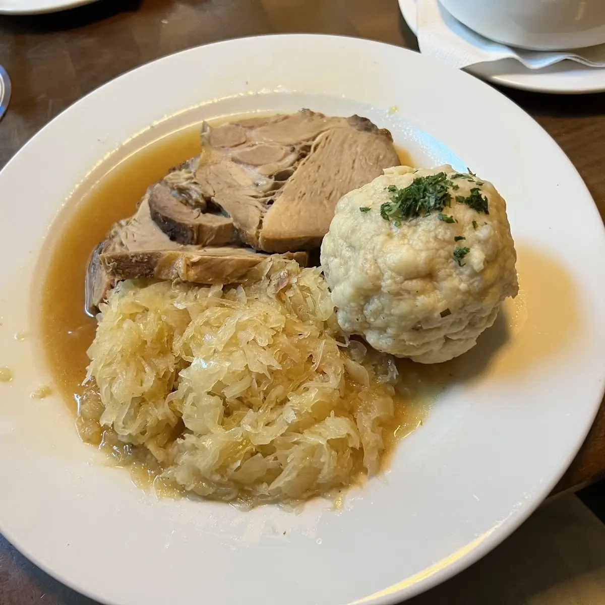 Roast Pork Neck With Sauerkraut
