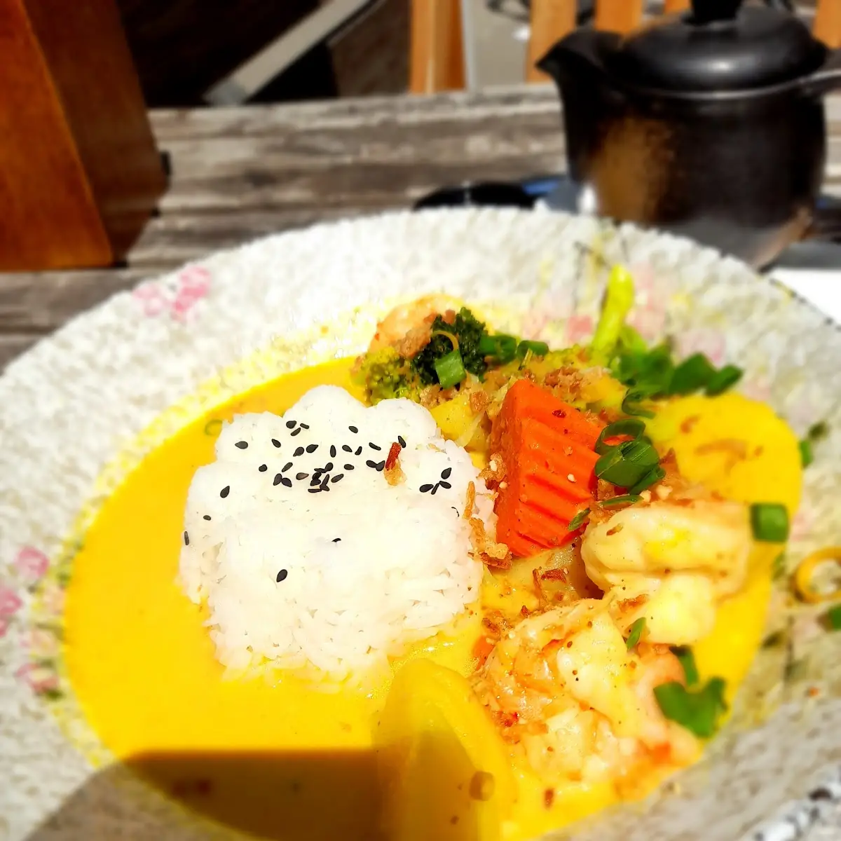 Vietname Curry Mit Shrimps & Gemüse & Reis