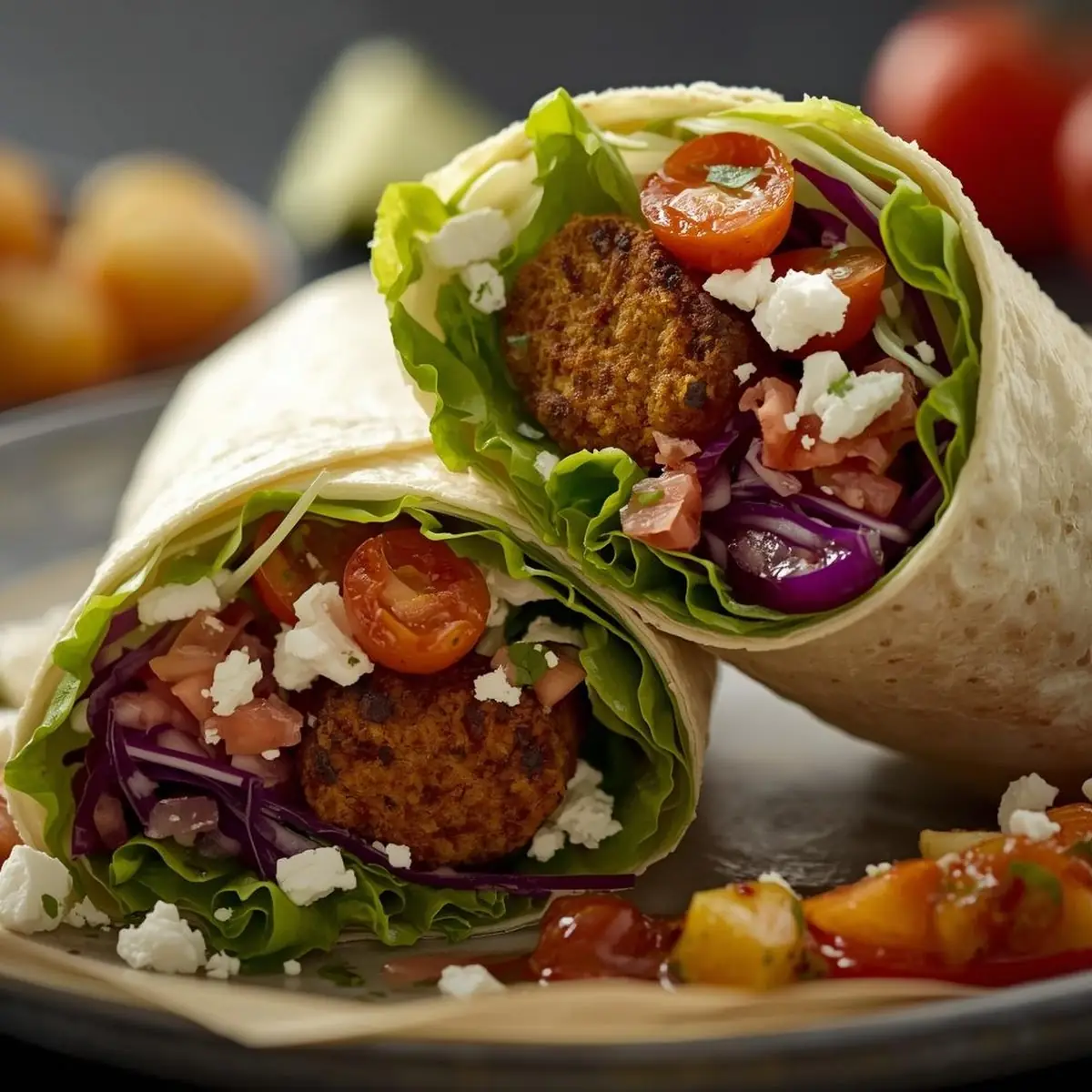 Vegan Falafel & Vegan Sourcream Wrap Ohne Reis