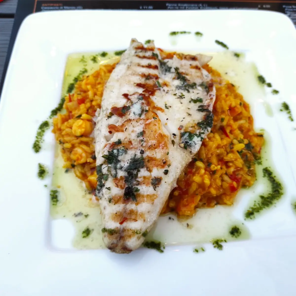 Fischfilet Mit Garnelenrisotto