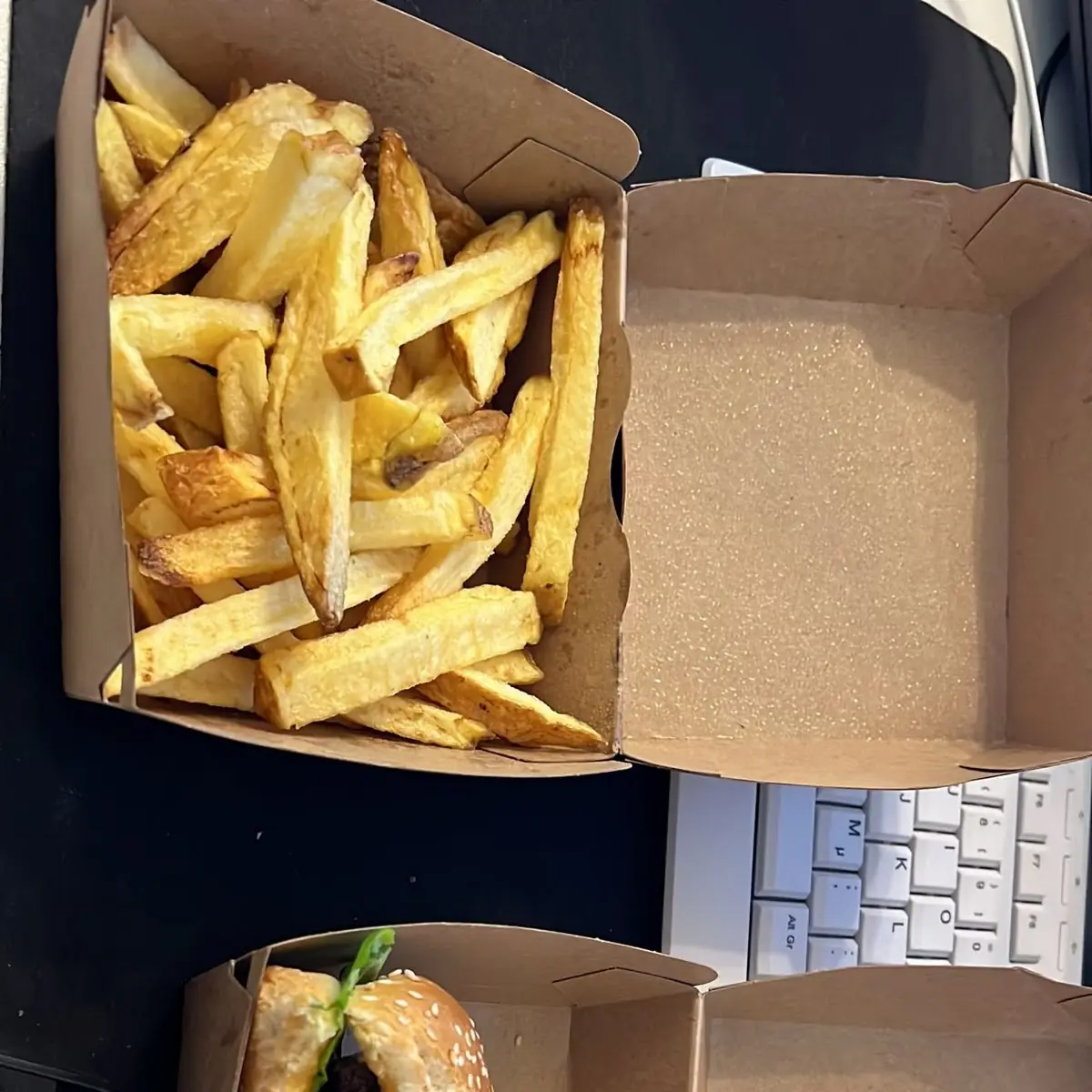 Hot Burger Fresh Fries