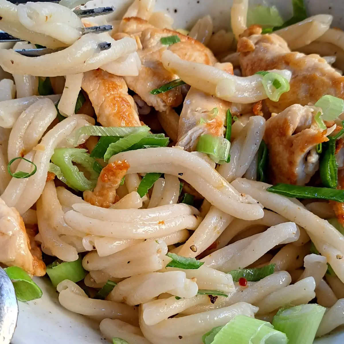 Homemade Pasta Met Kip En Knoflook Chili Dressing
