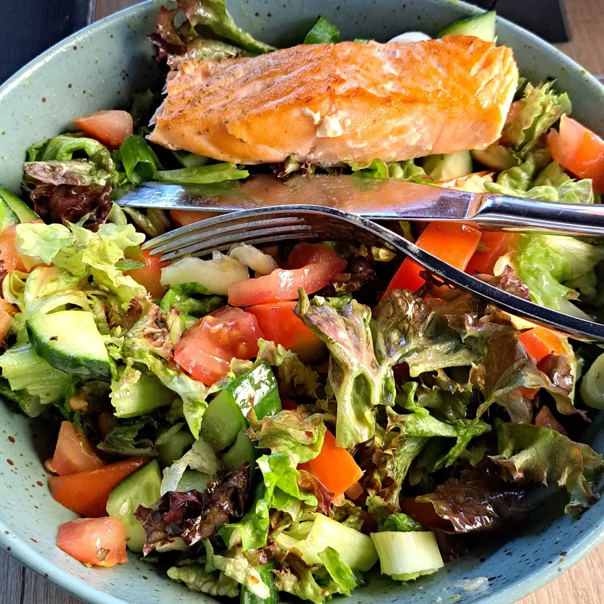 Salade Met Zalm En Dressing