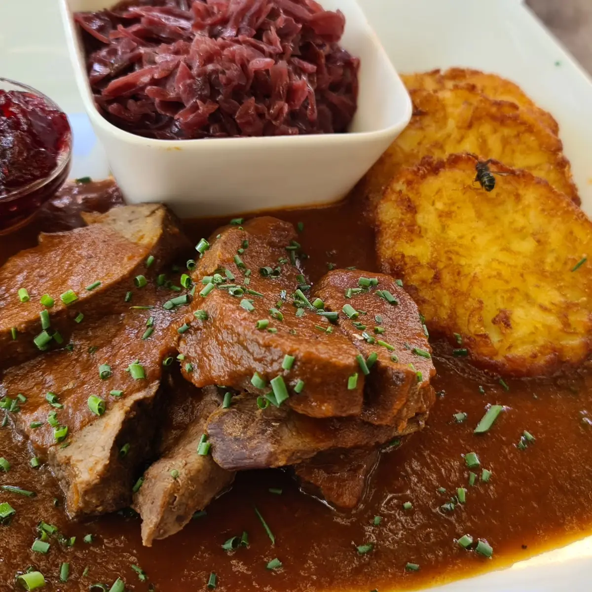 Rehbraten Mit Kartoffelrösti