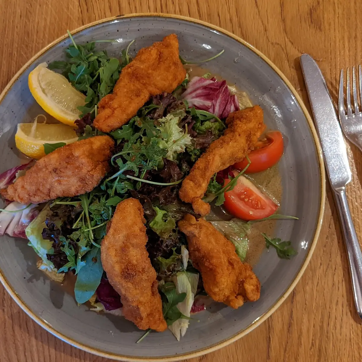 Salat Mit Panierter Putenbrust