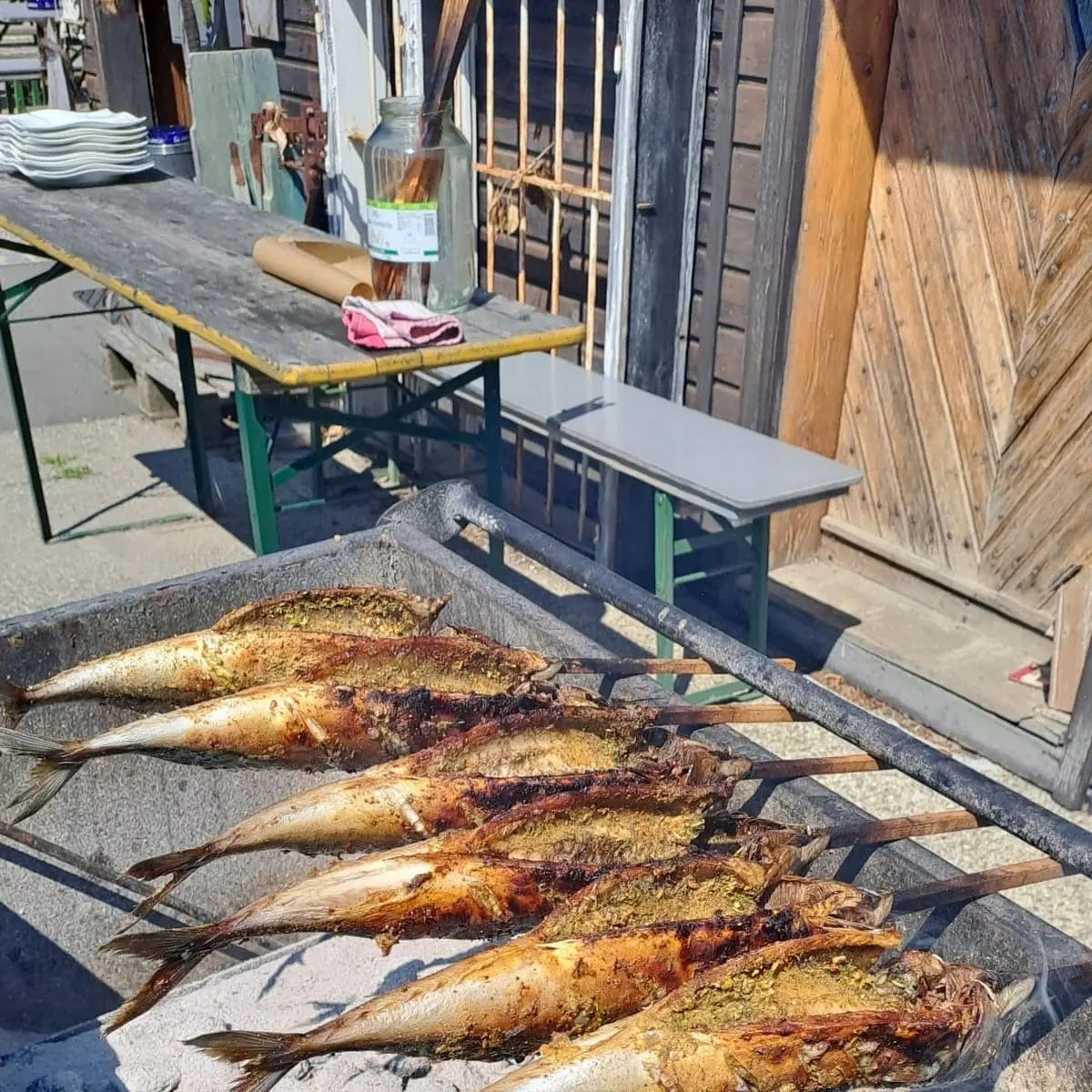 Steckerlfisch Am Holzkohlegrill