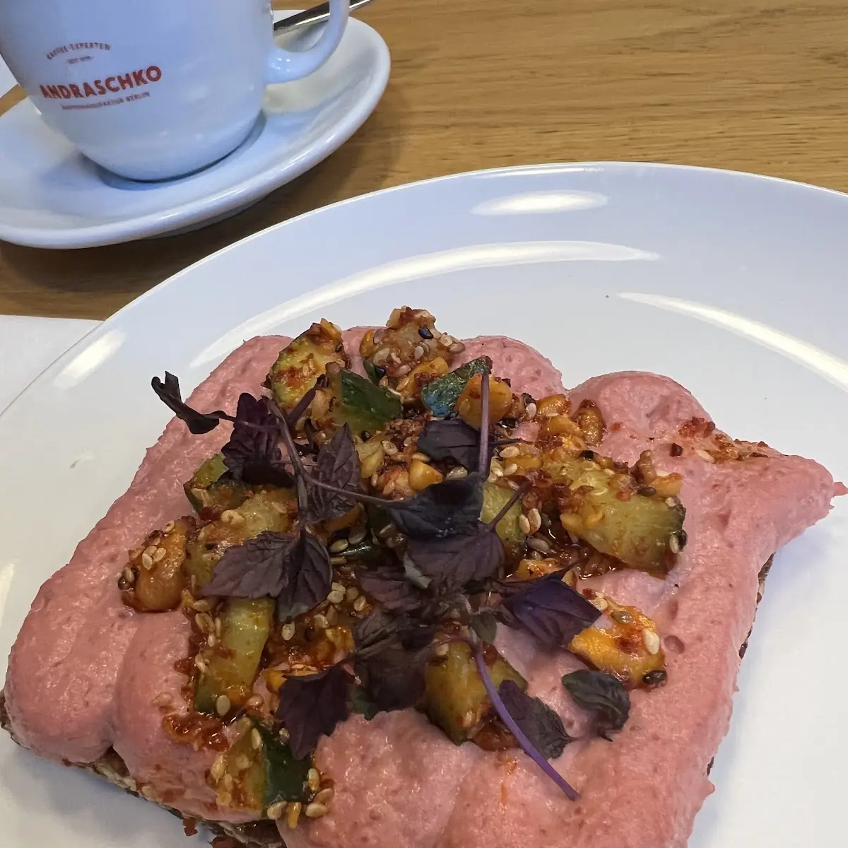 Beetroot Hummus Toast