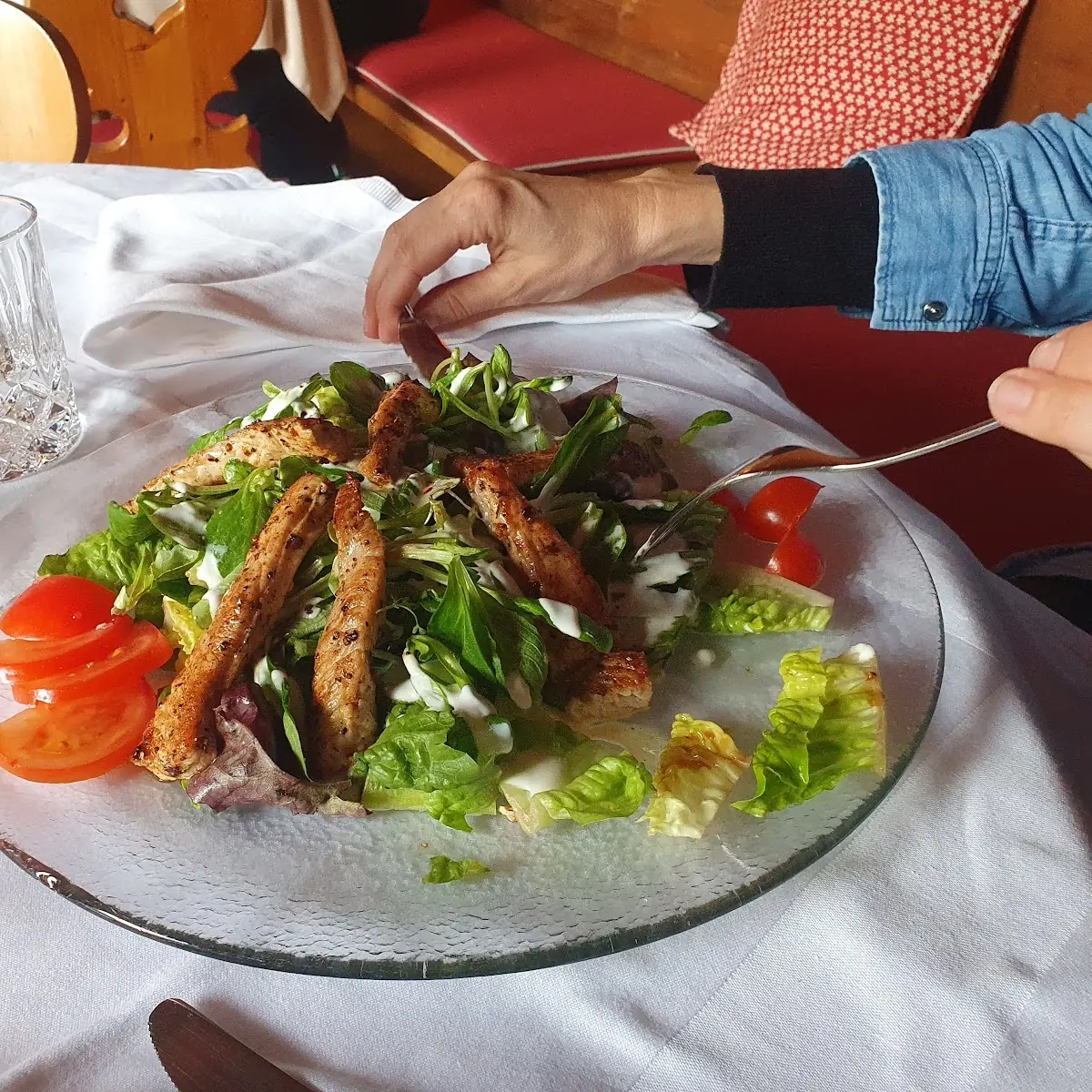 Hühnerstreifen Salatteller