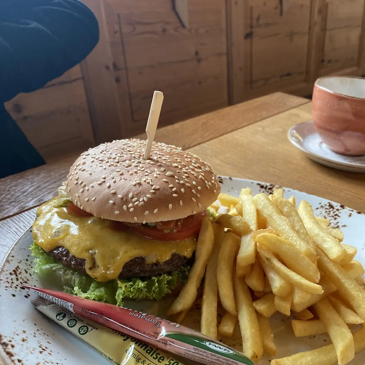 Hamburger Mit Pommes Frites