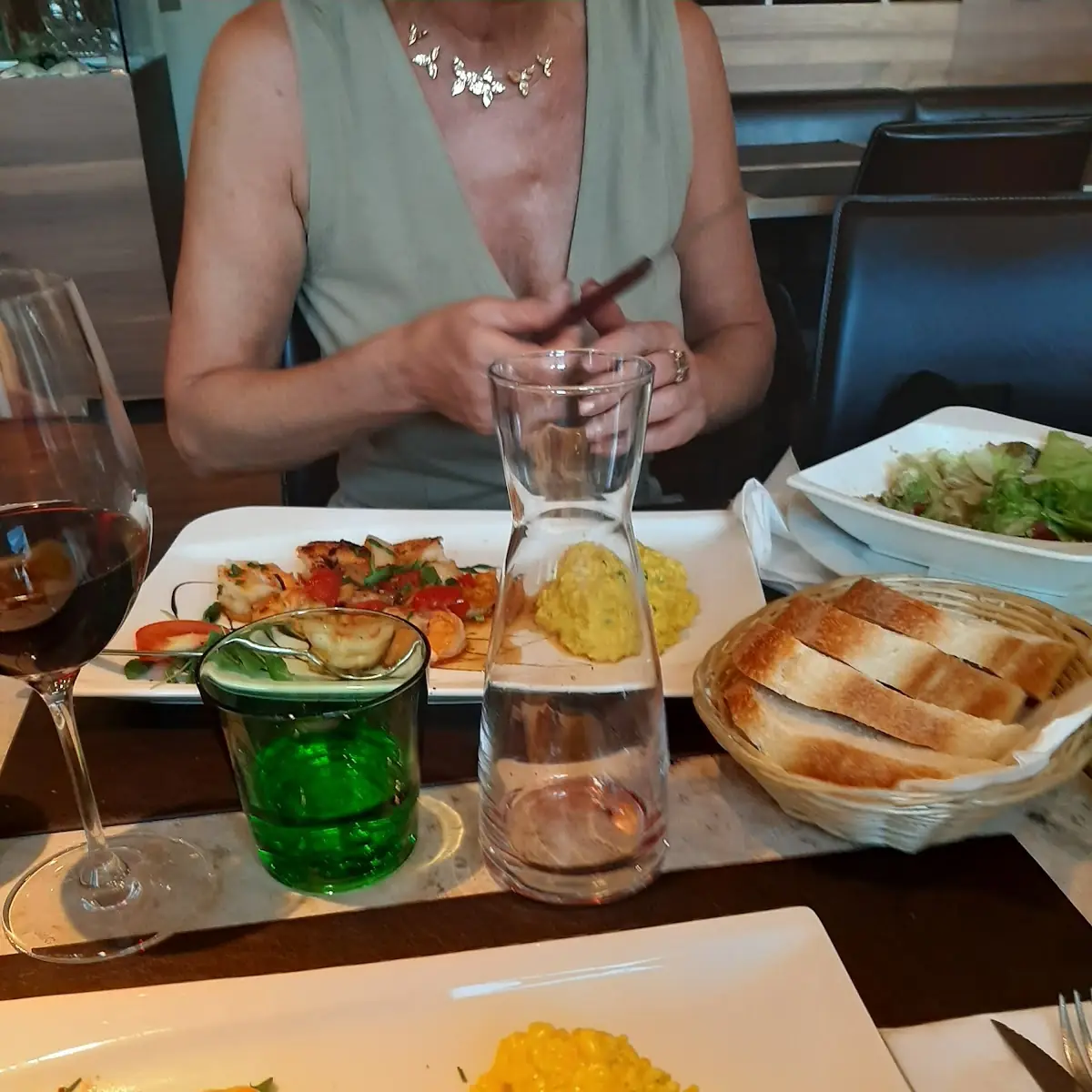 Scampi Al Cognac Piu³riso Allo Zafferano