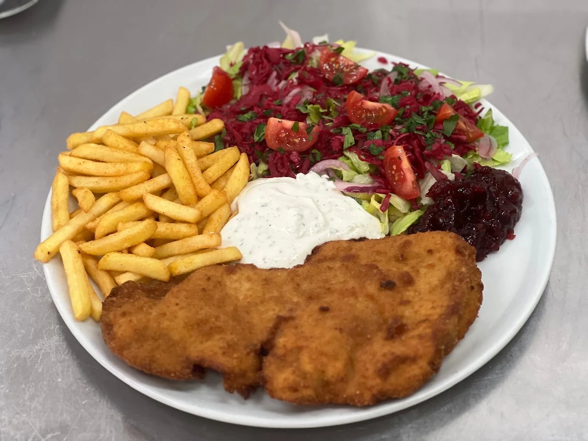 Schnitzel Mit Pommes Und Salat LG