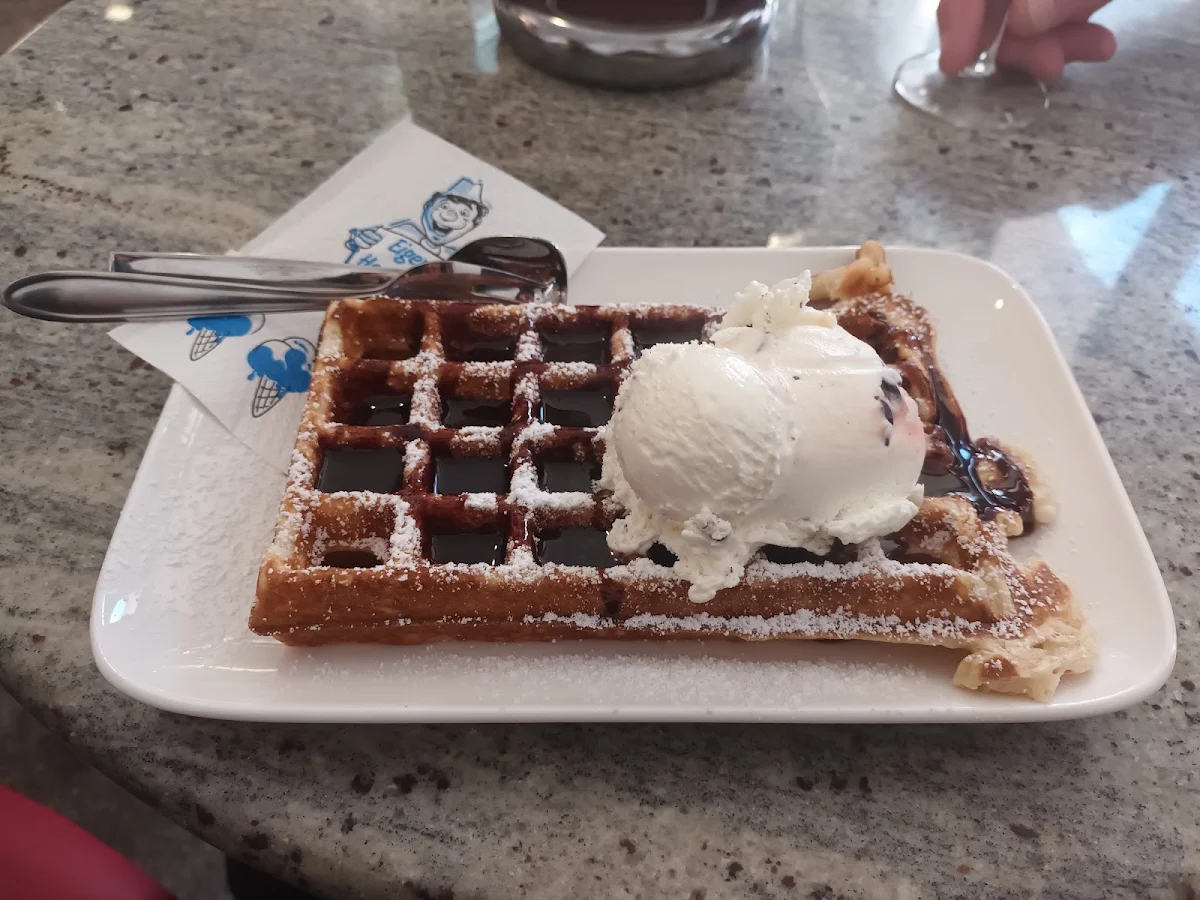 Waffle with Chocolate Sauce