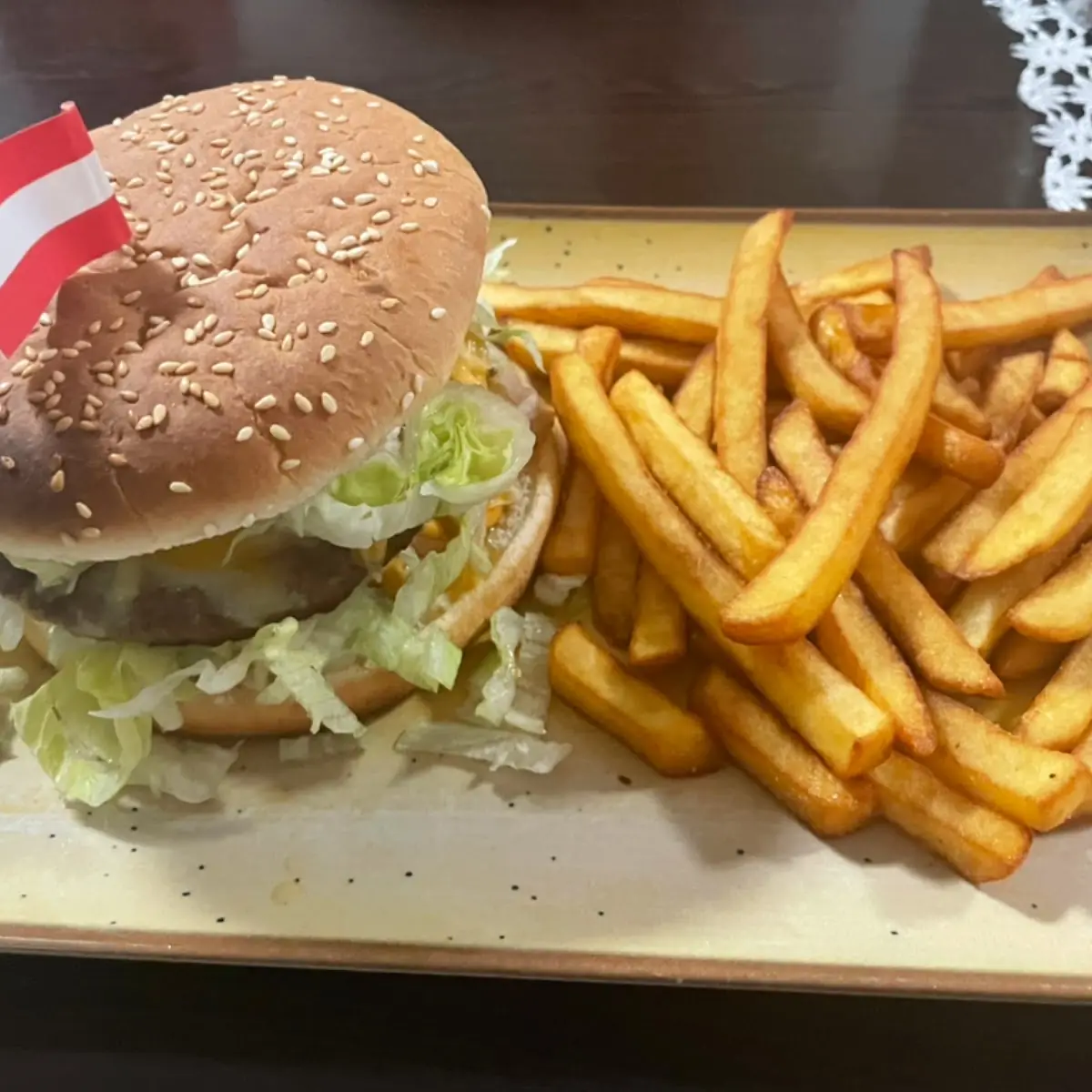 Cheese Burger with Fries