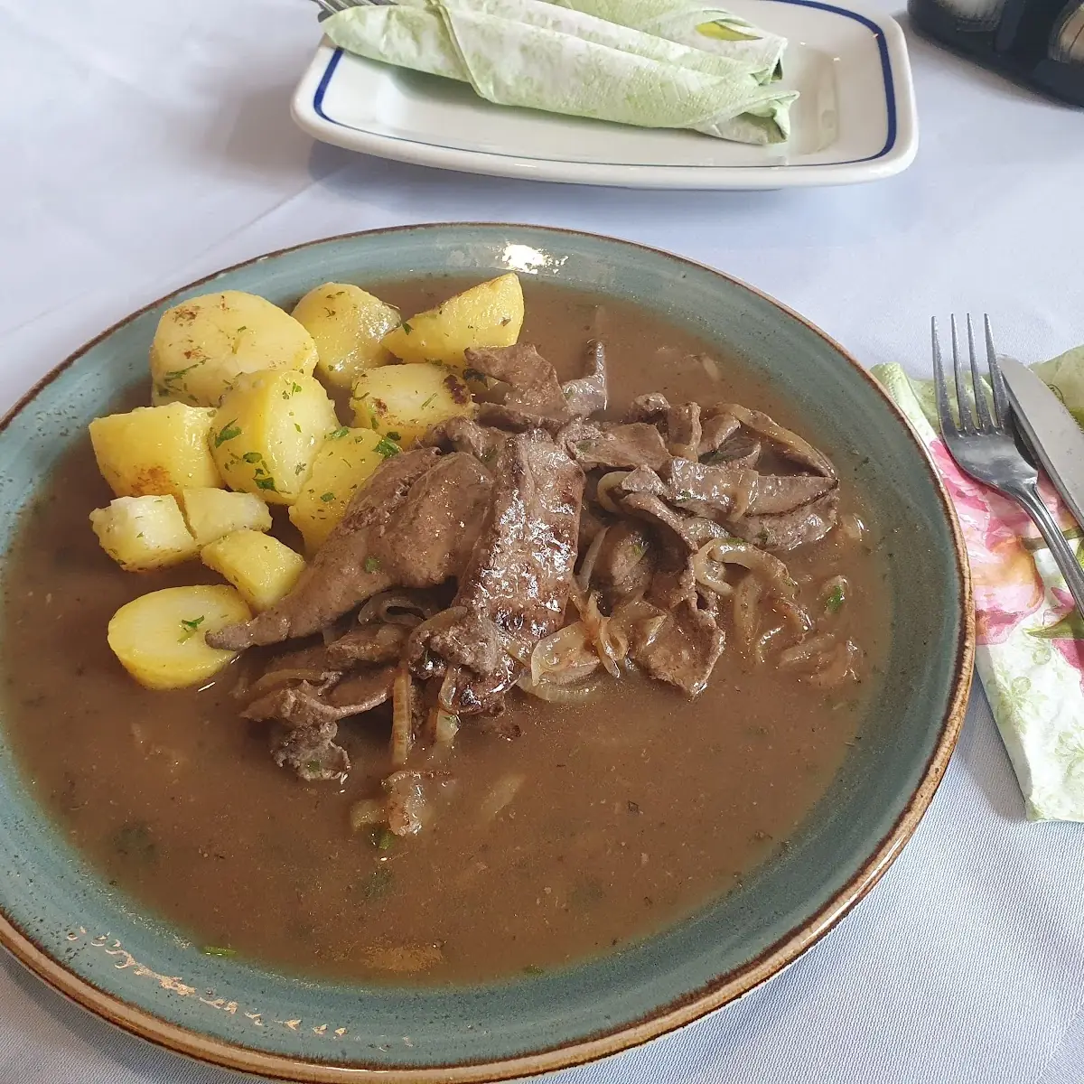 Geröstete Leber Mit Kartoffel
