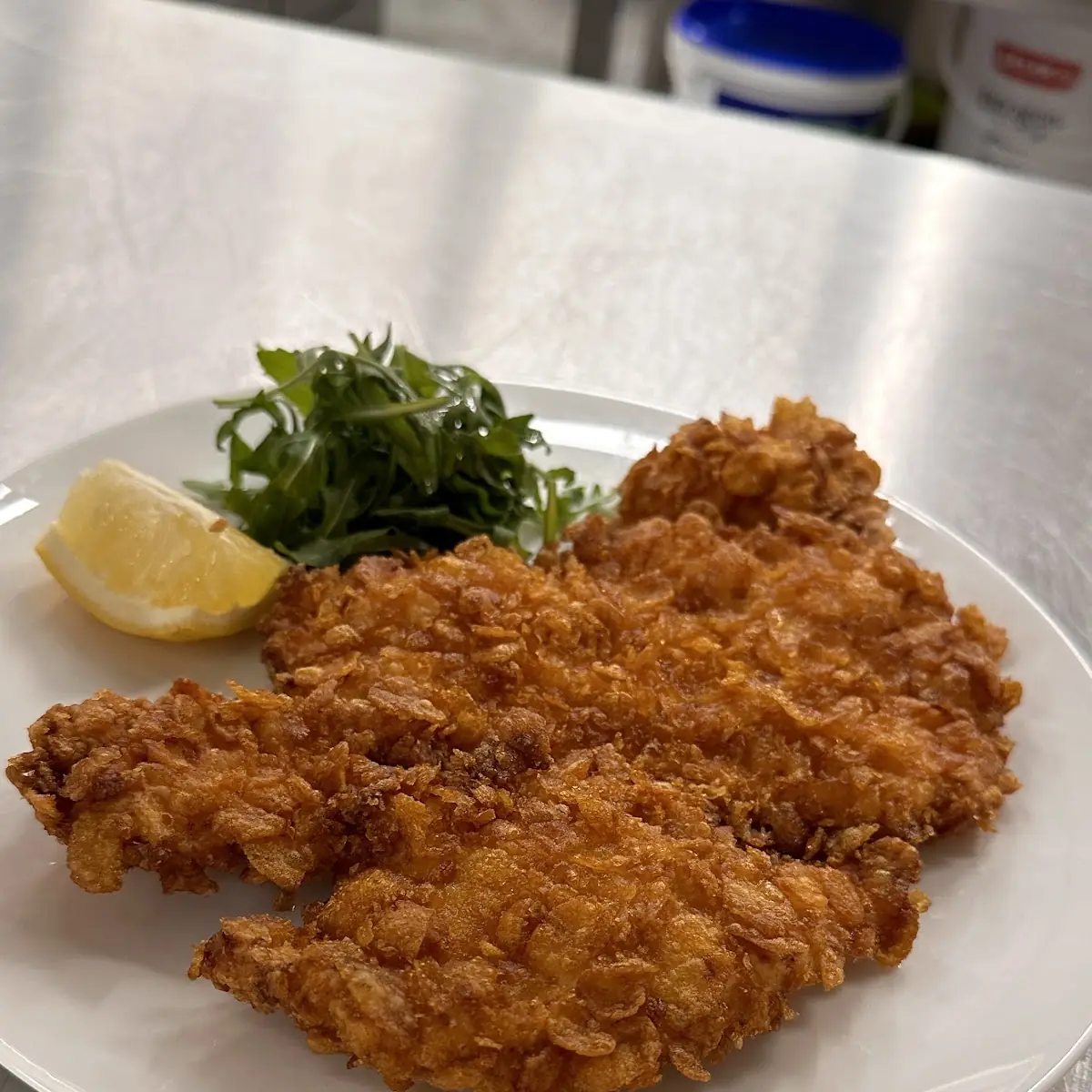 Schnitzel In Kornflakspanade