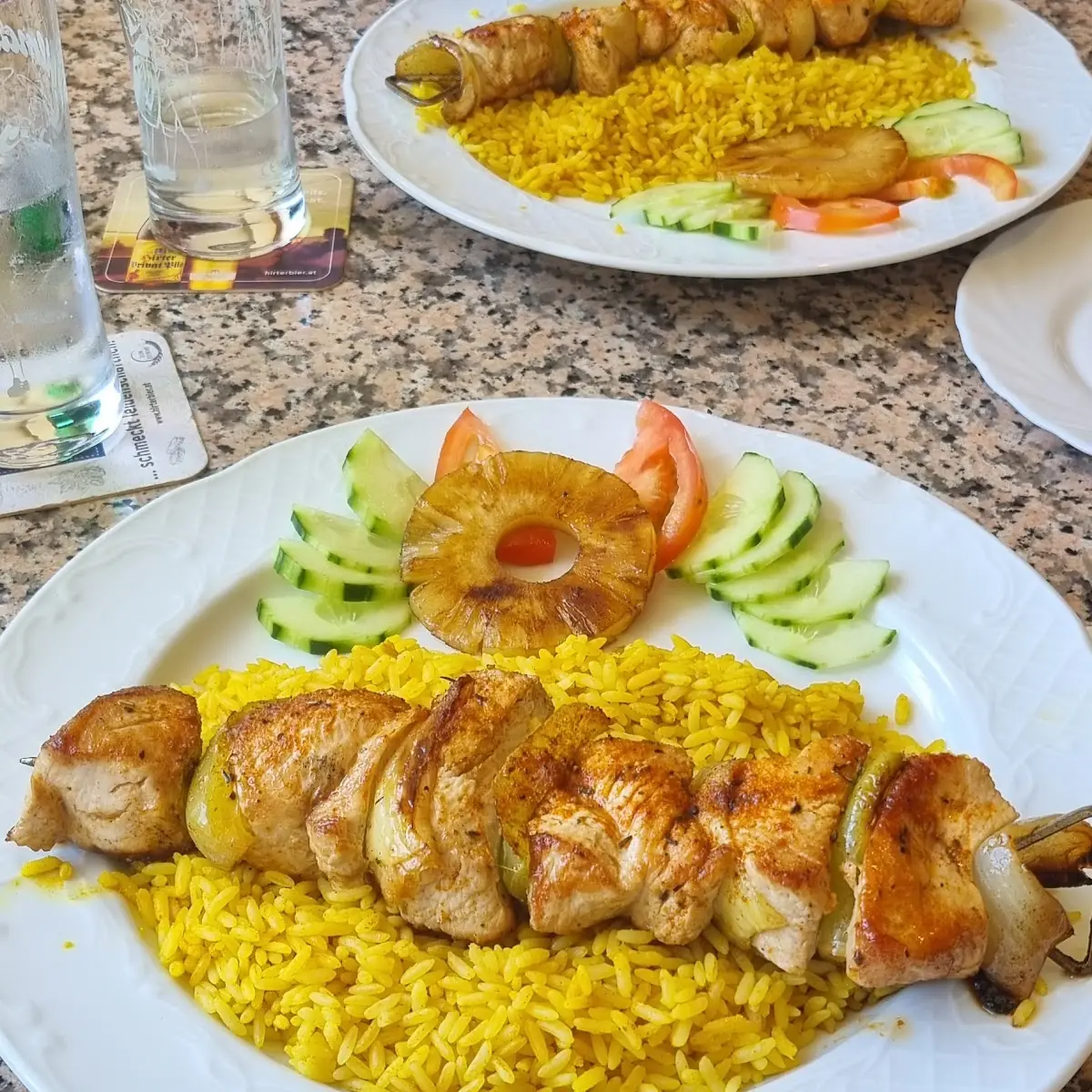 Putenspiess Hawaii Mit Curryreis