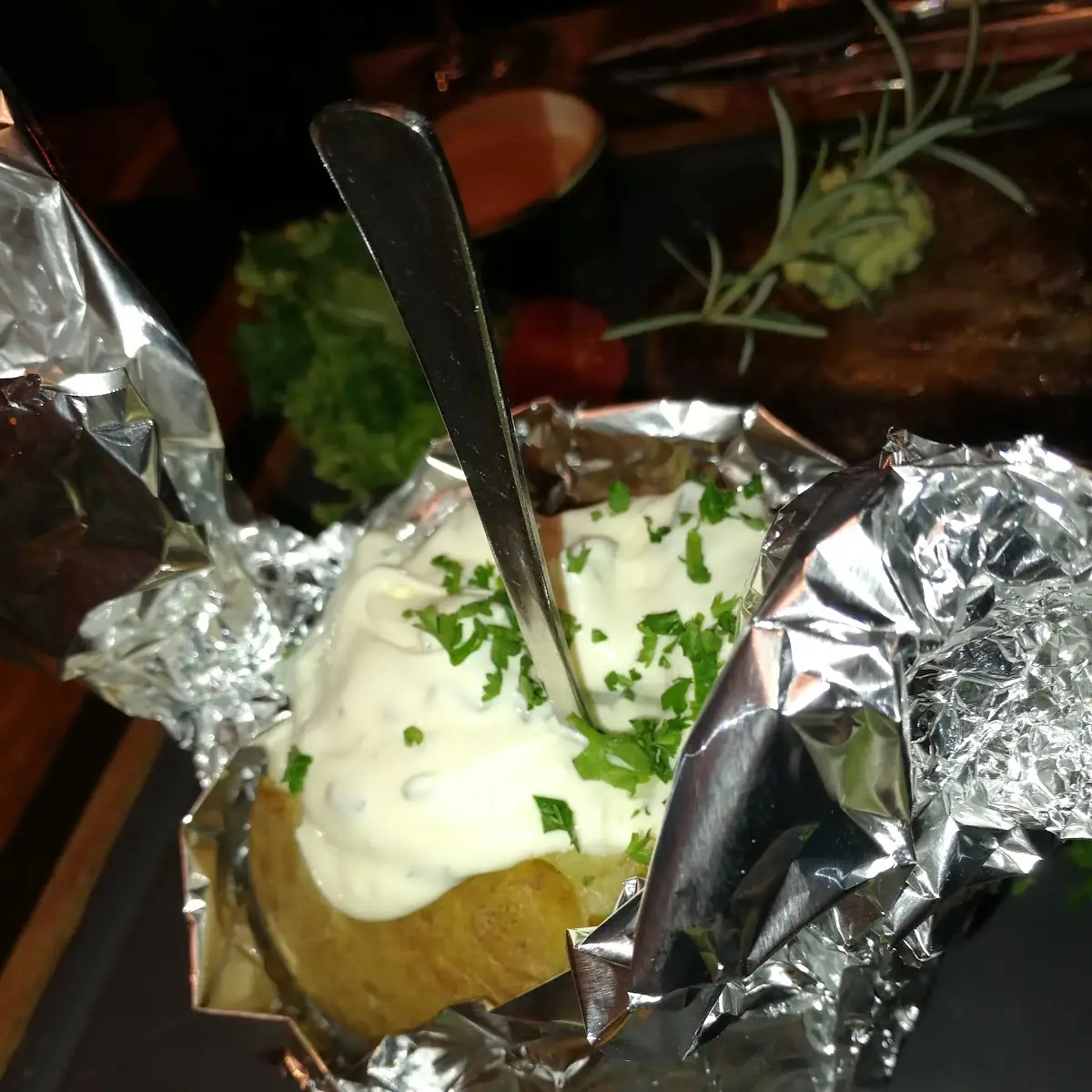 Oven Baked Potato with Cream