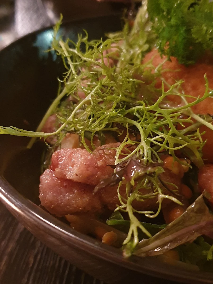 Sweetbreads on Lentils