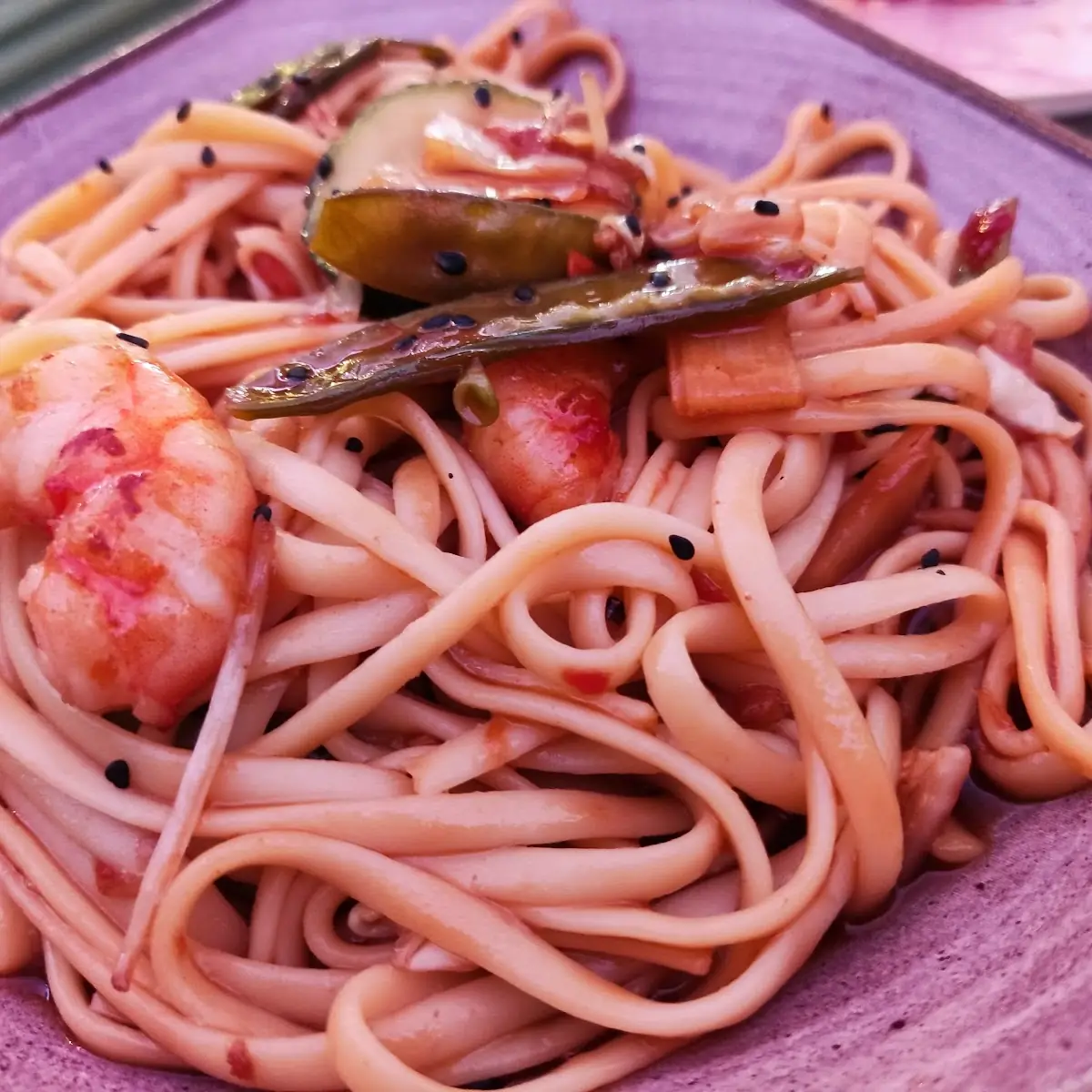 Curry Shrimps Mit Nudeln