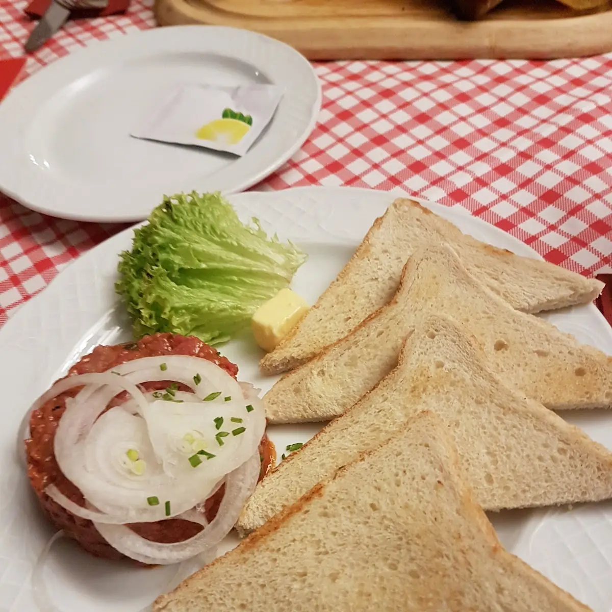 With Fresh Onions and Toast