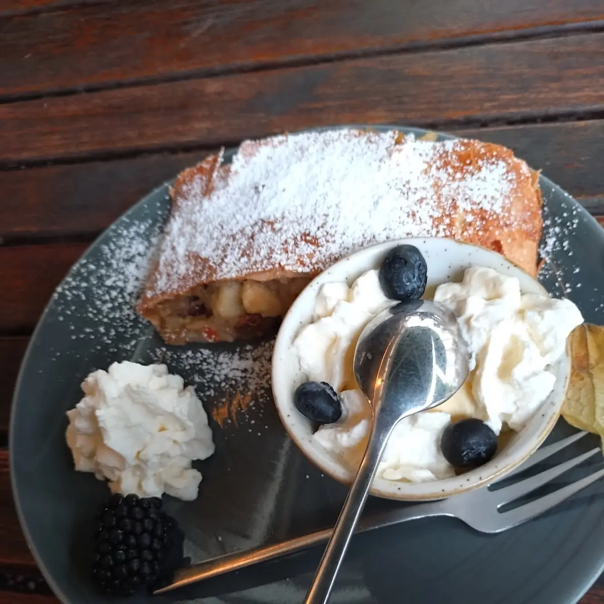 Apple Strudel with Whipped Cream