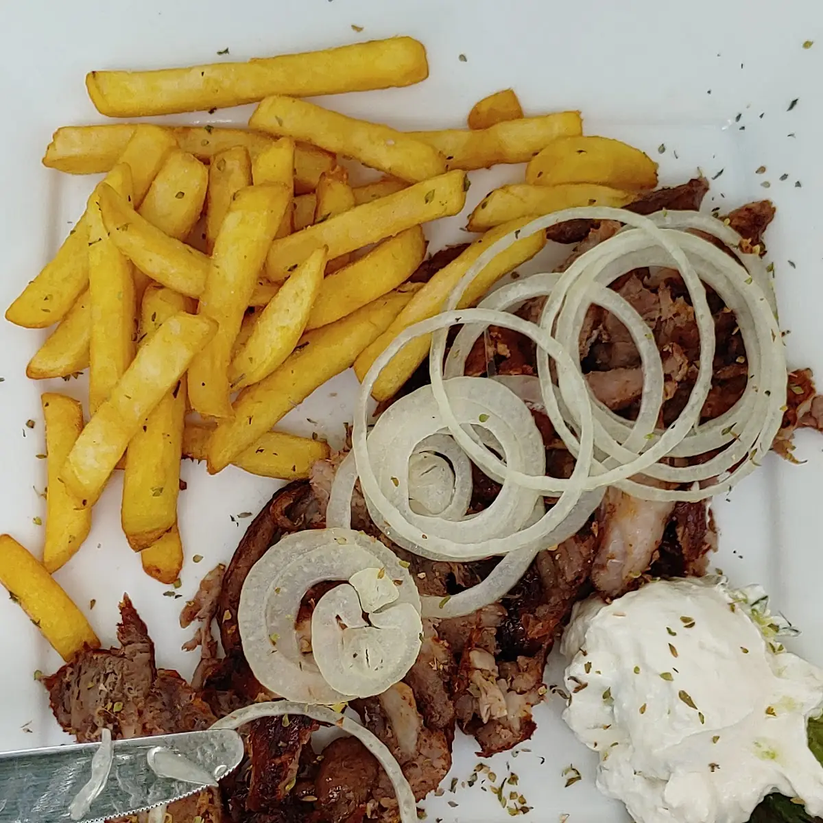 Gyros Teller Fettige Pommes