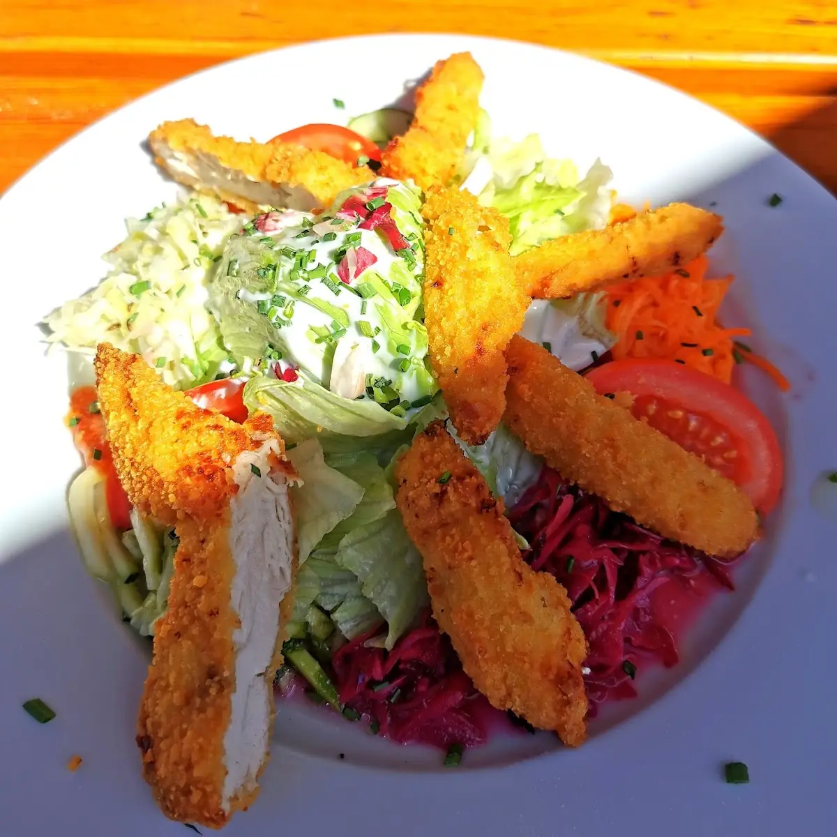 Fitness Salatteller Mit Hähnchenstreifen