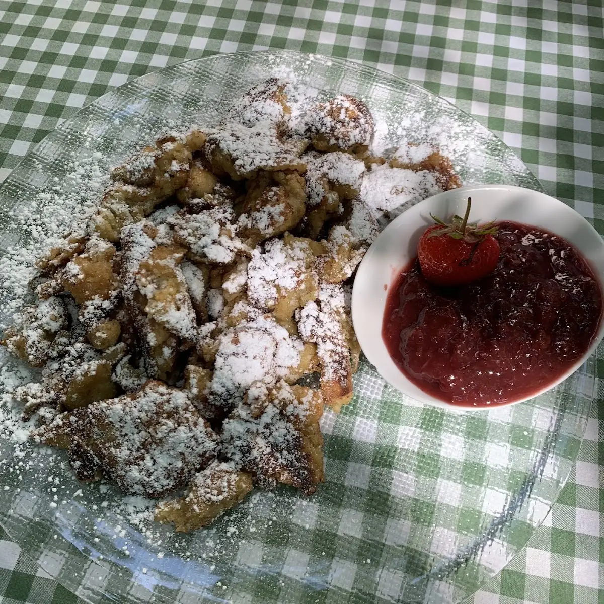 Kaiserschmarrn-fluffy Shredded Raisens Pancake Served With Plum Jam