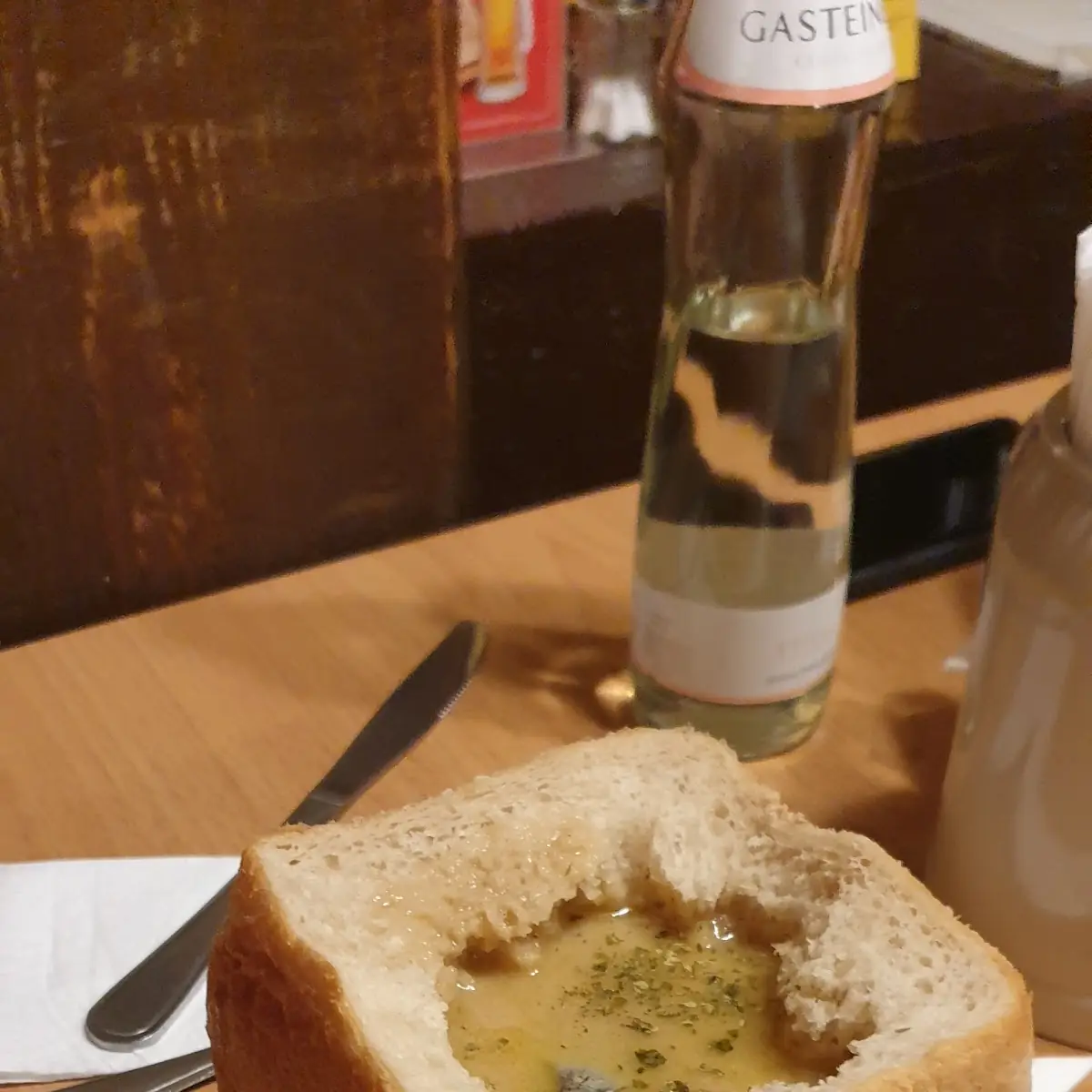 Garlic Soup in Bread