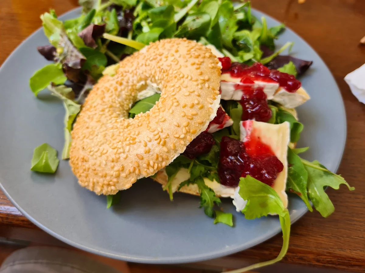 Tomato Bagel and Avocado Bagel with Salad