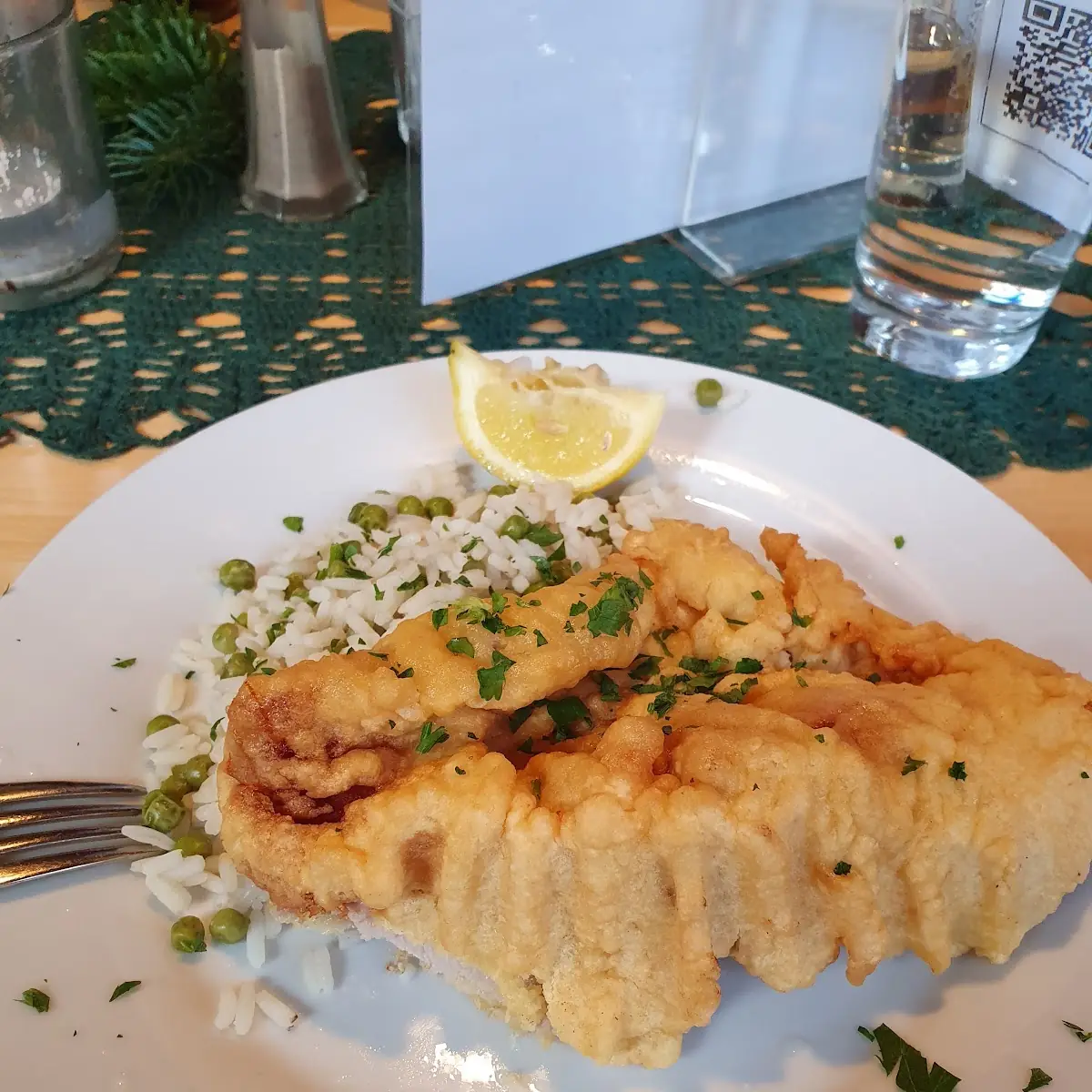 Pariserchnitzel Mit Erbsenreis
