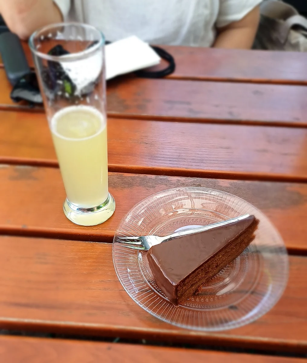 Beer with Lemonade and Chocolate Cake