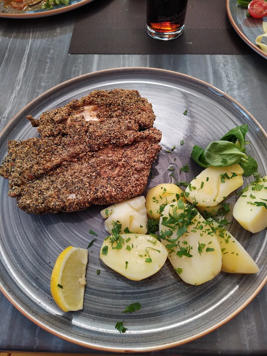 Hühnerschnitzel In Kürbiskernparade
