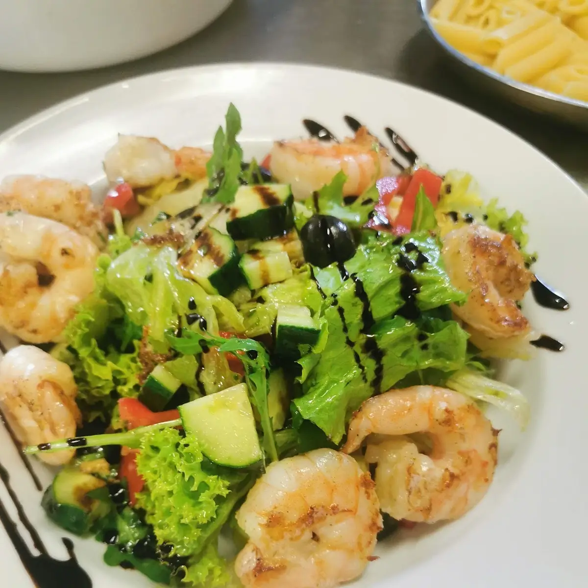 Garnelen Gegrillt Auf Salat