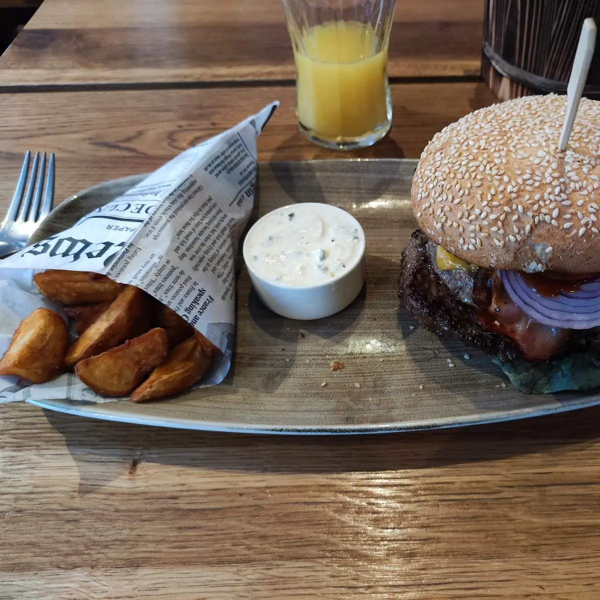 Funky Chickenburger Mit Wedges