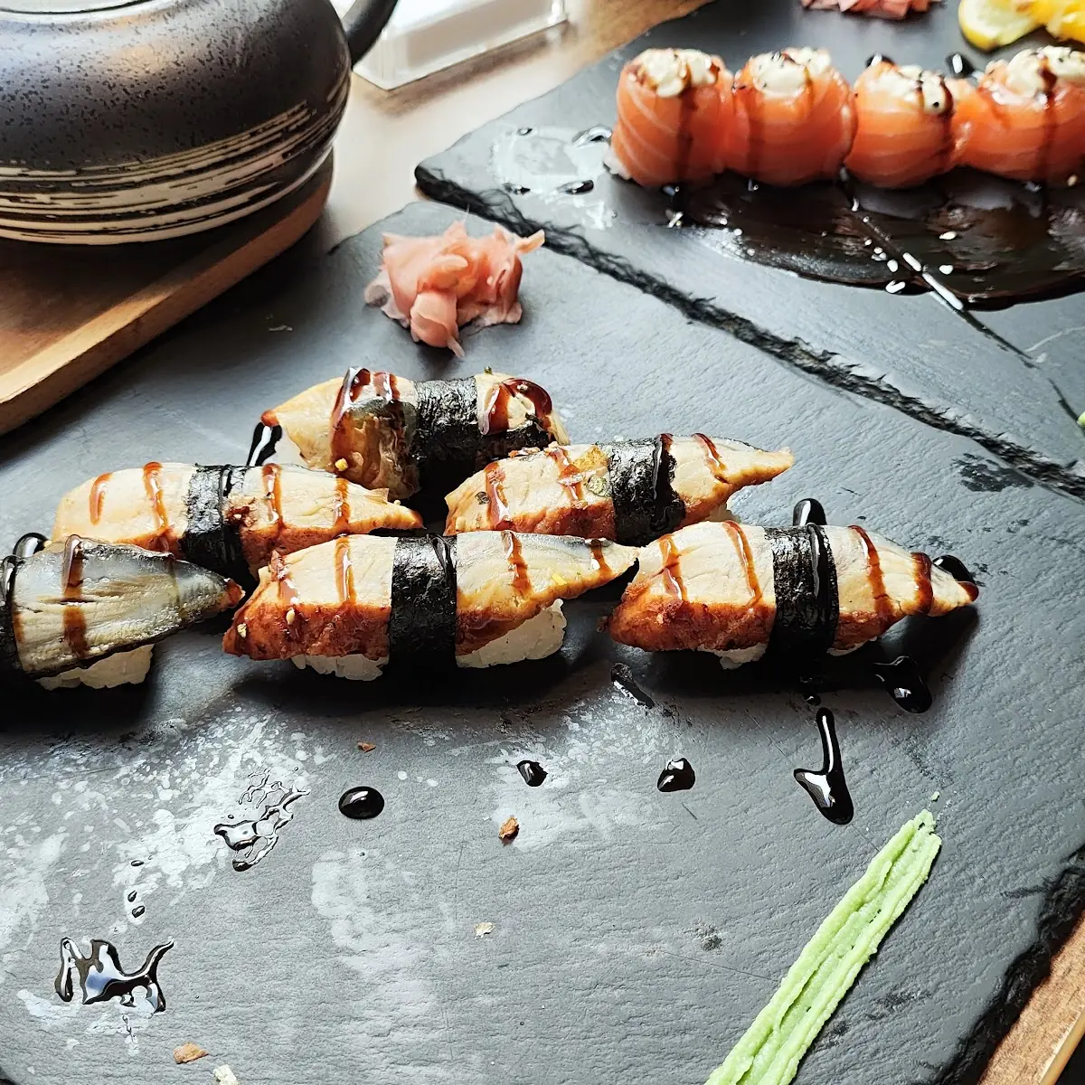 Flamed Sake Nigiri
