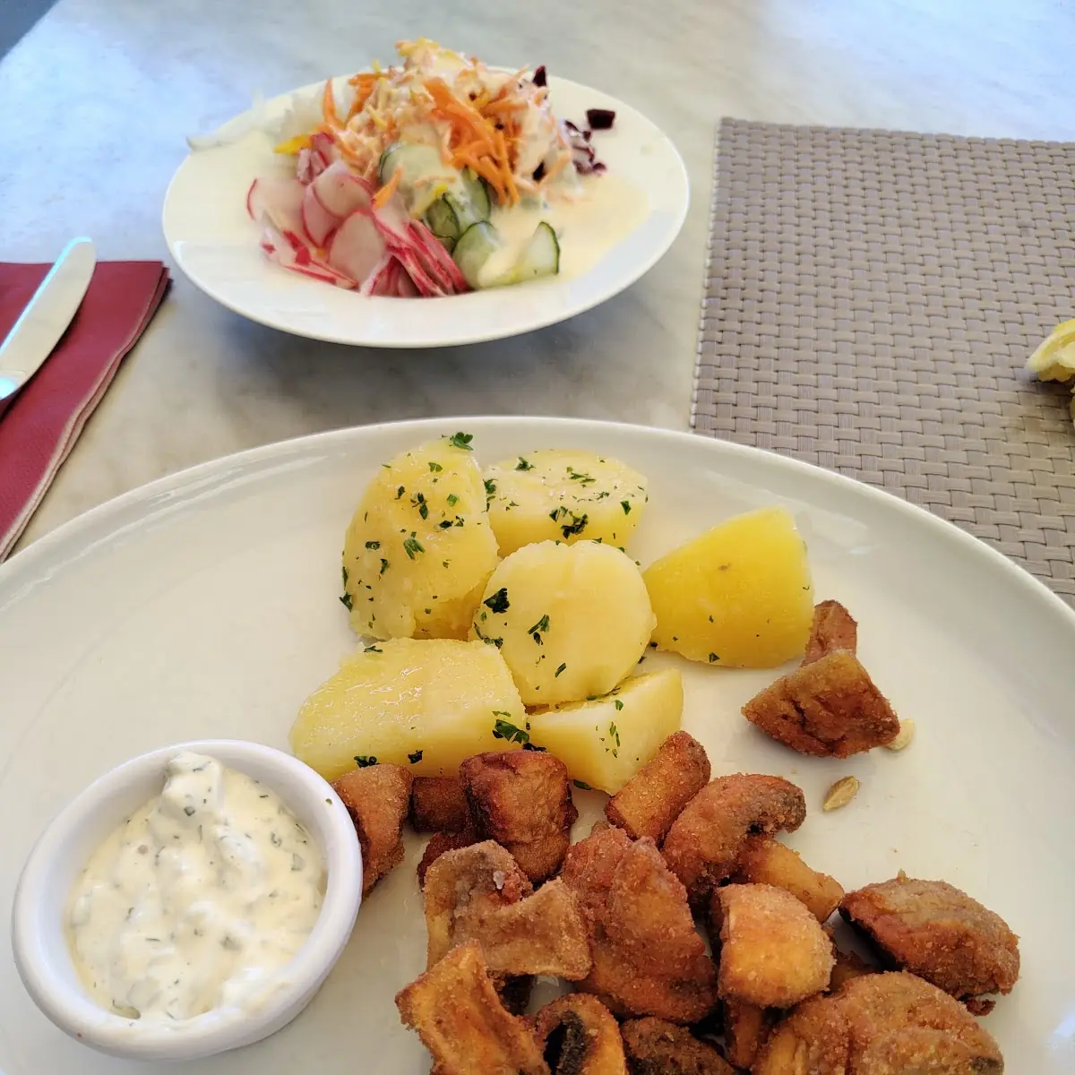 Gebackene Champions Mit Petersil Kartoffeln
