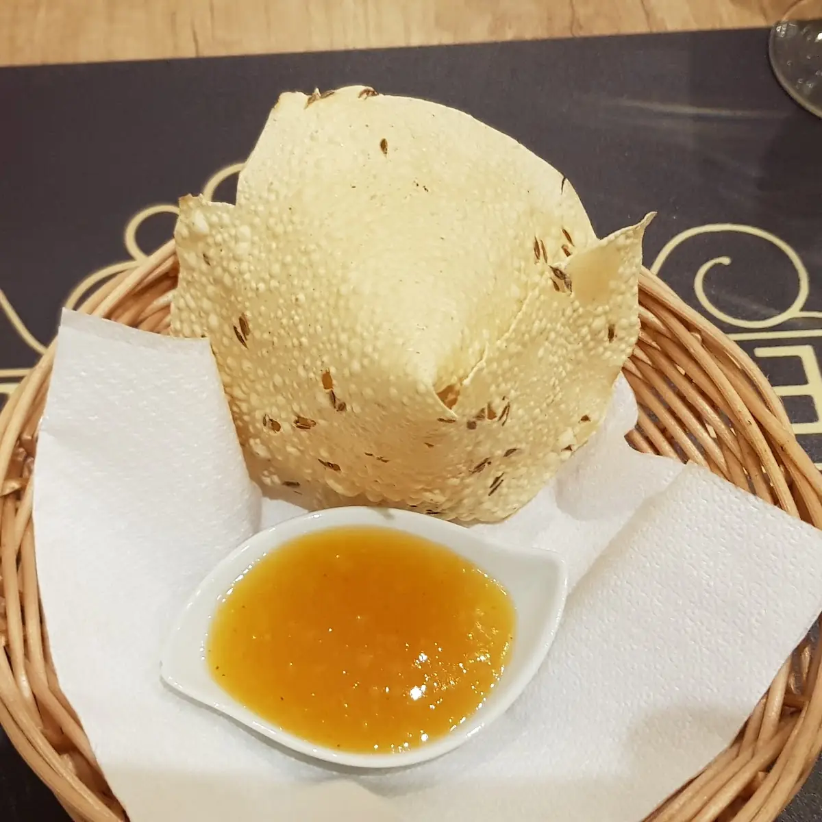 Vorspeise Naan Brot Mit Mango Chutney